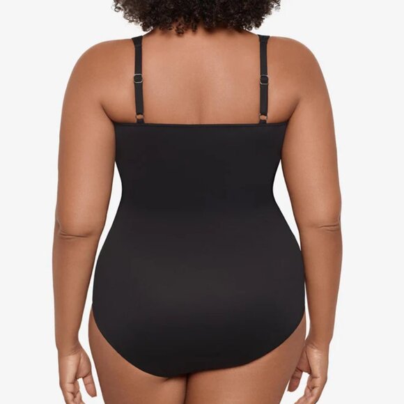 Miraclesuit Sanibel One Piece Swimsuit Women's Plus 24W Black NWT - Picture 2 of 9
